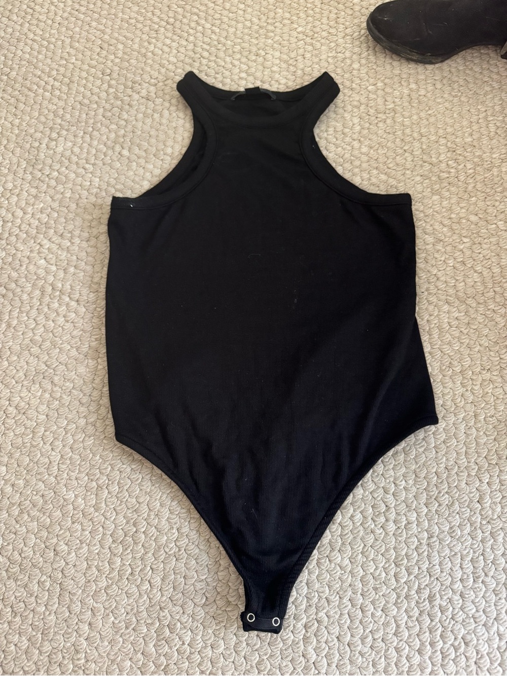 All Saints Black Racerback  Bodysuit